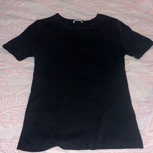 Black Zara Shirt Distressed Collar